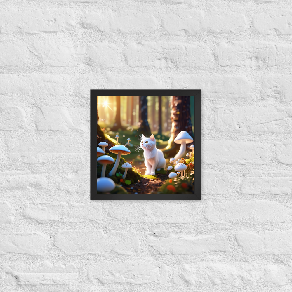 PugMug Custom White Companion Cat Framed Print