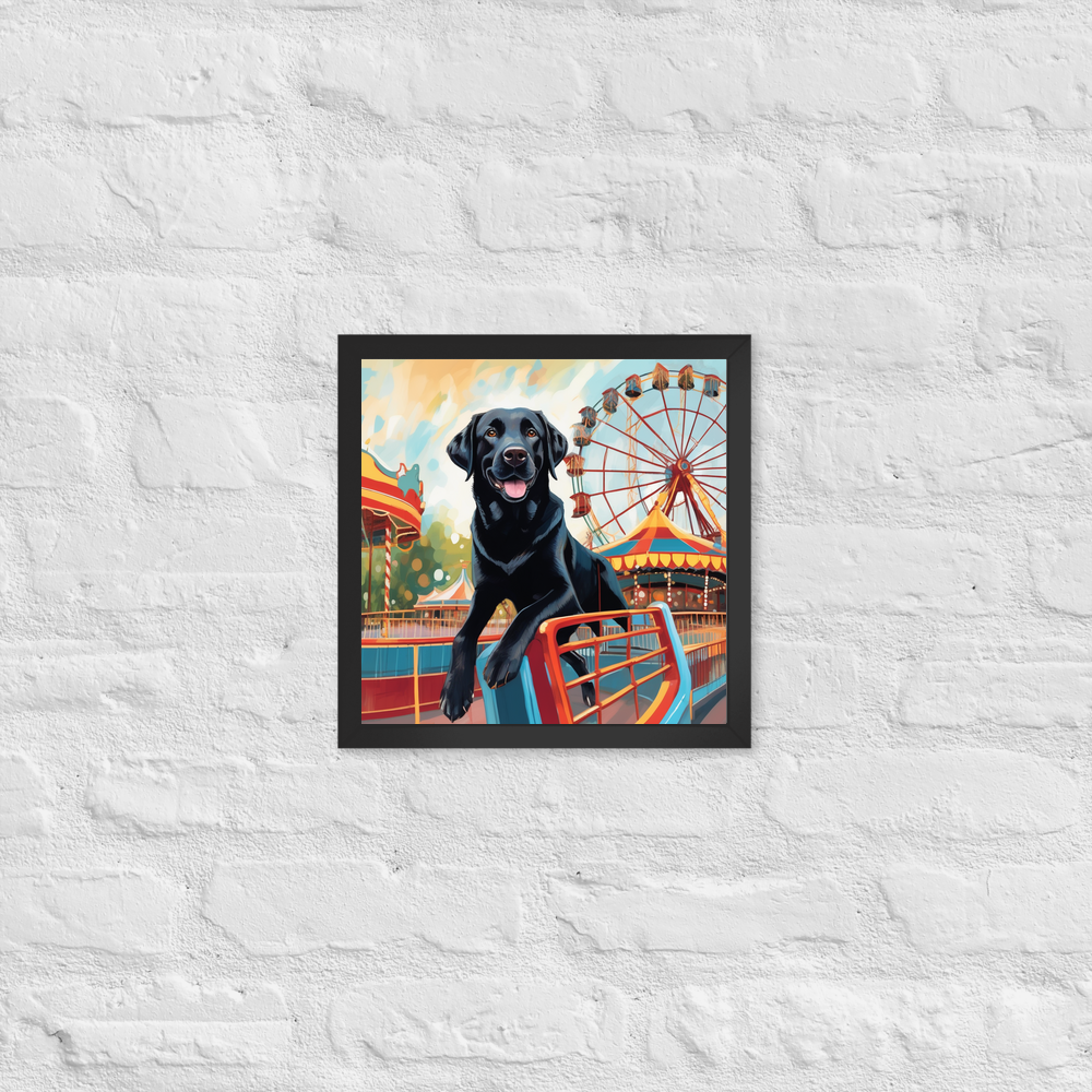 PugMug Custom Black Labrador Retriever Framed Print