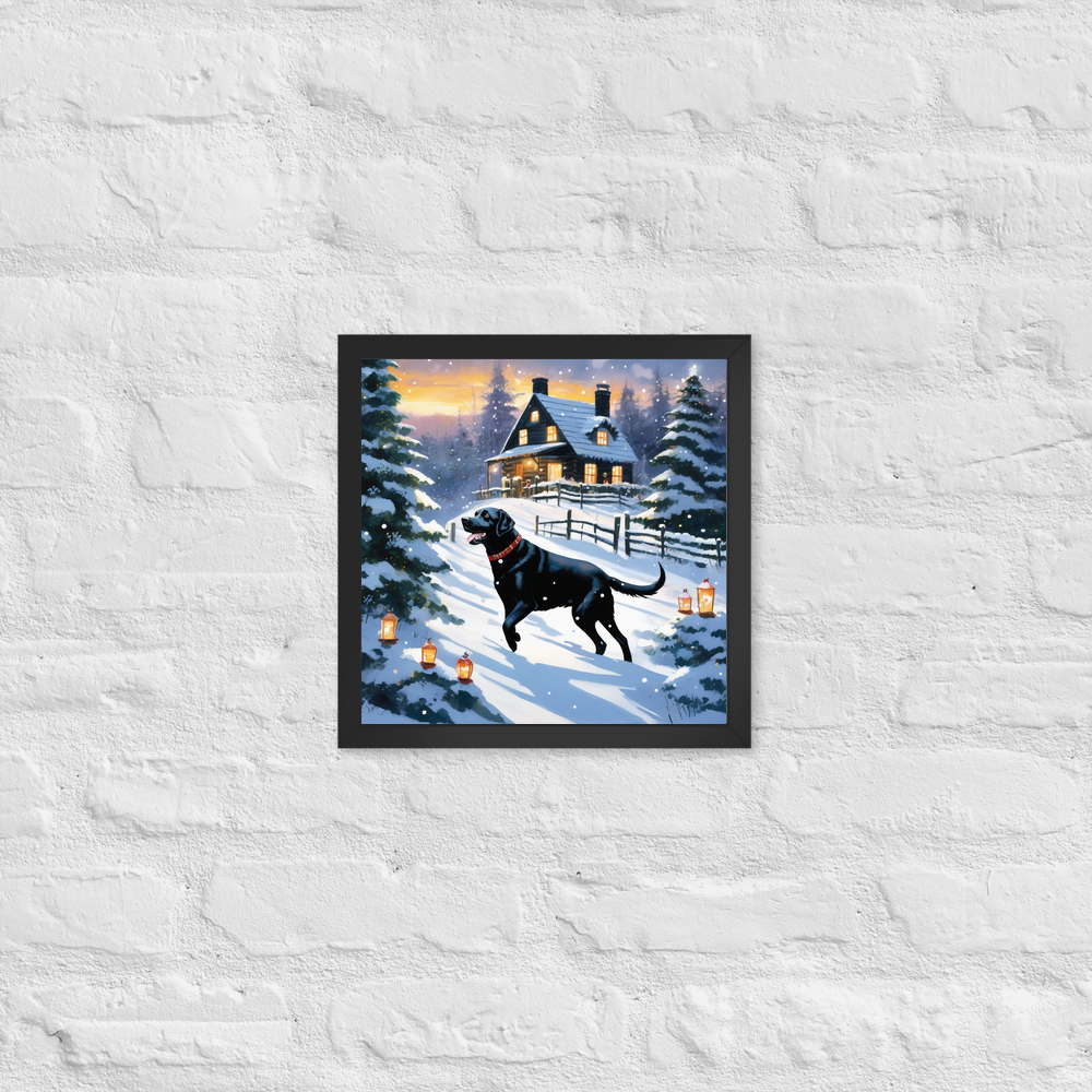 PugMug Custom Black Labrador Retriever Framed Print