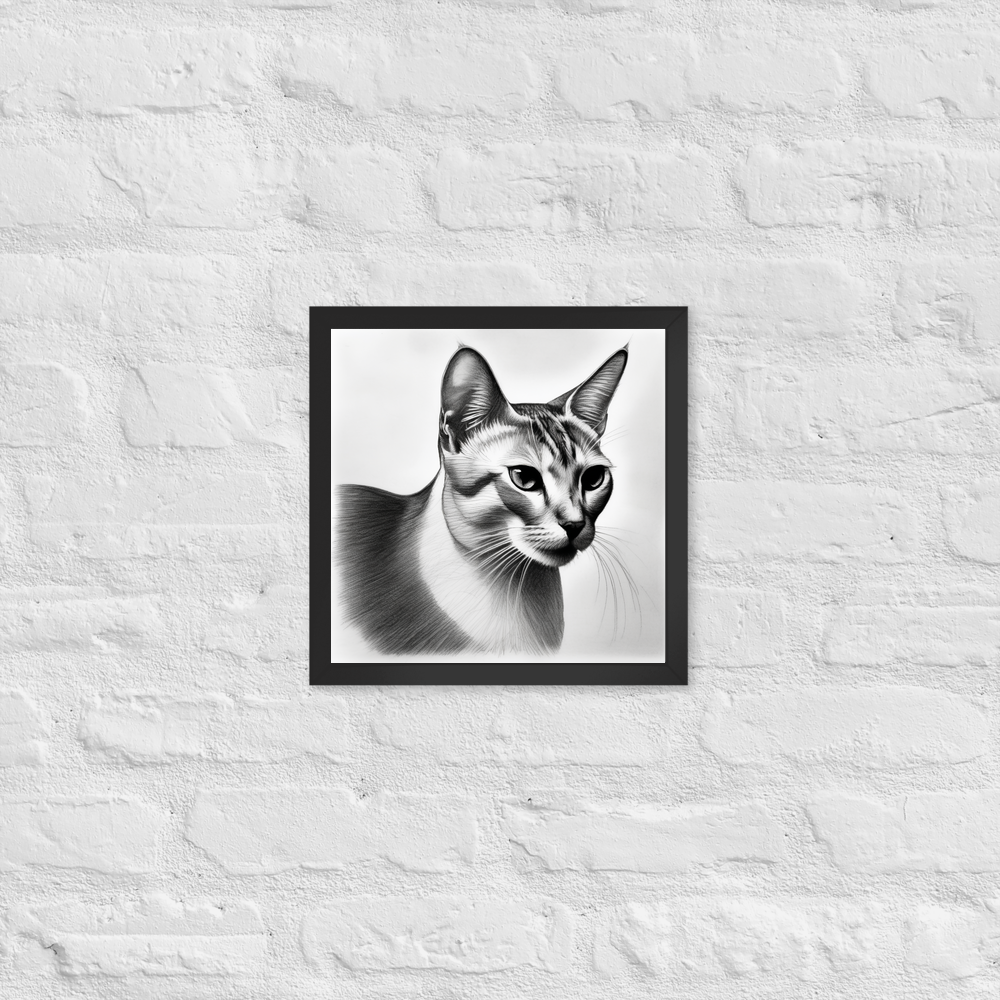 PugMug Custom White Abyssinian Cat Framed Print