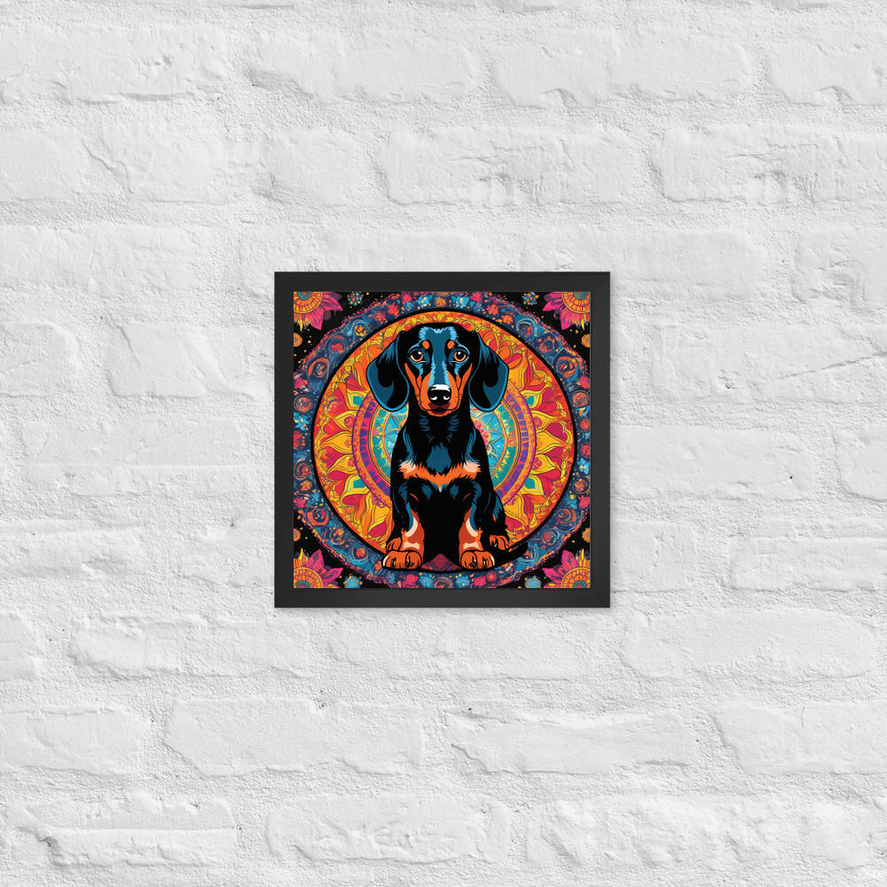 PugMug Custom Black Dachshund Framed Print