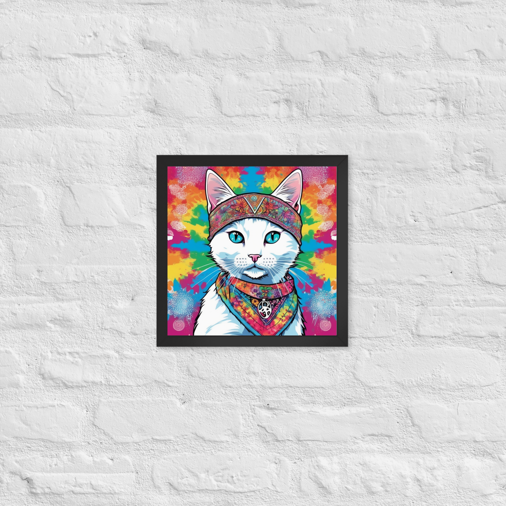 PugMug Custom White Companion Cat Framed Print