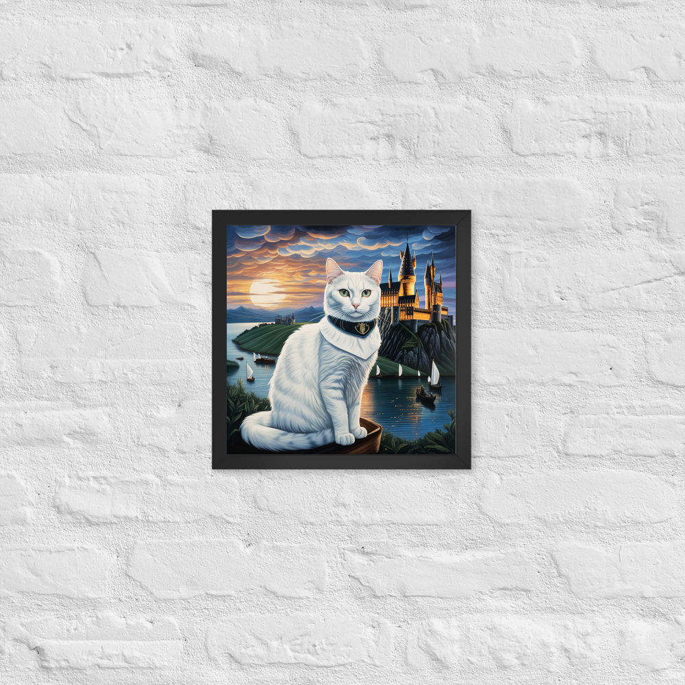 PugMug Custom White Companion Cat Framed Print