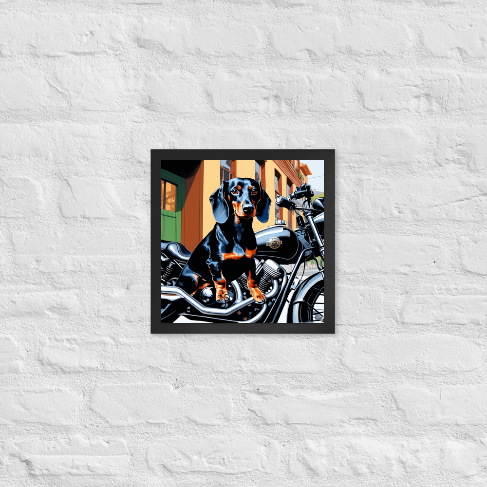 PugMug Custom Black Dachshund Framed Print