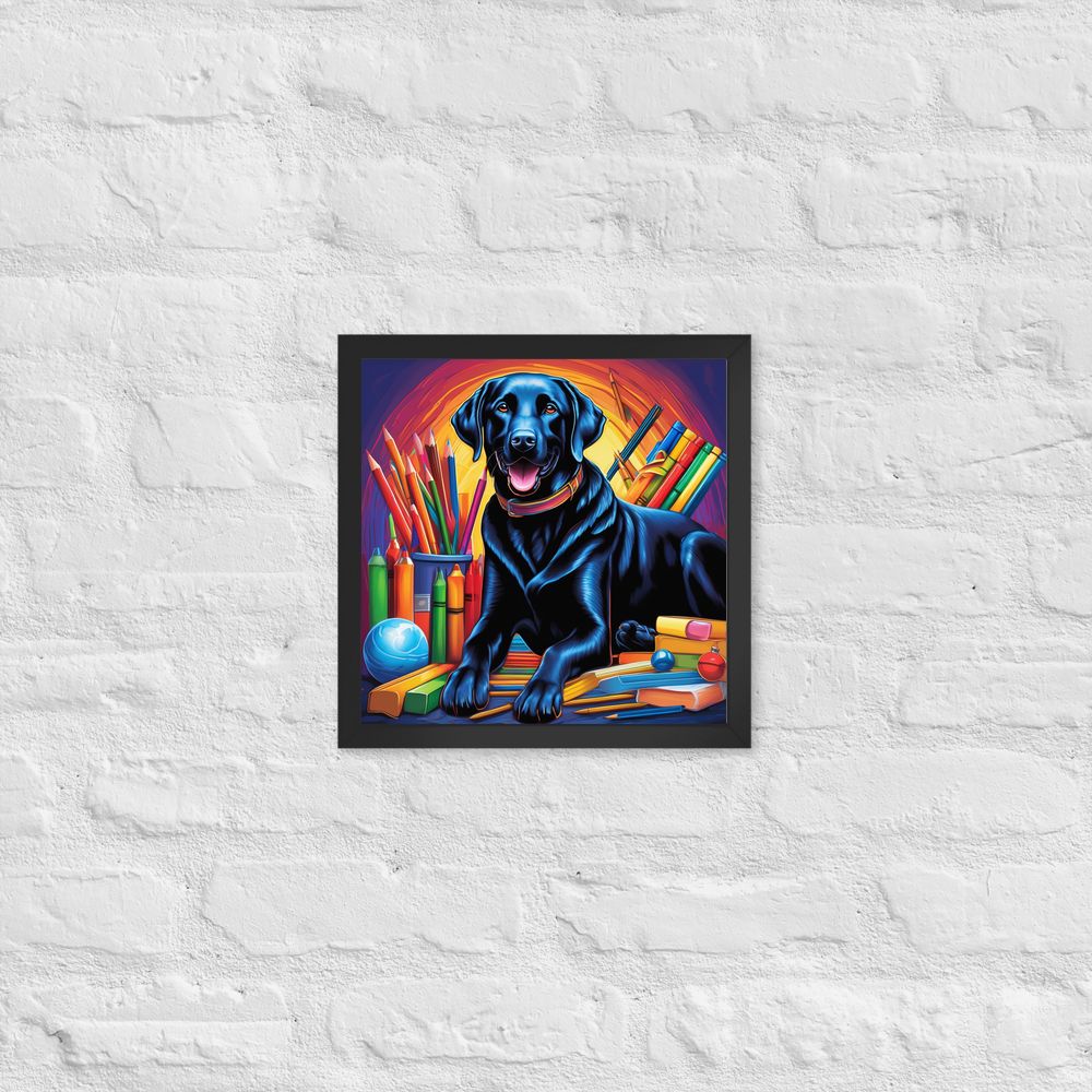 PugMug Custom Black Labrador Retriever Framed Print