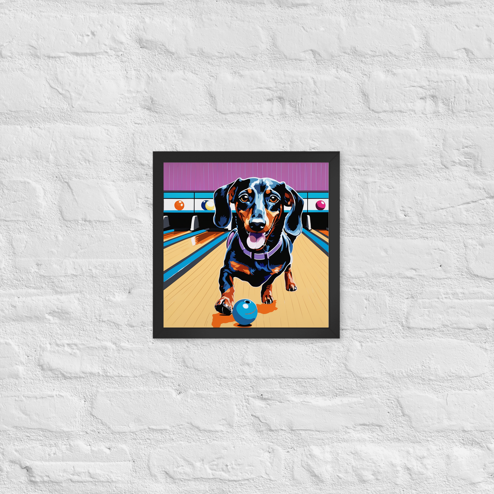 PugMug Custom Black Dachshund Framed Print