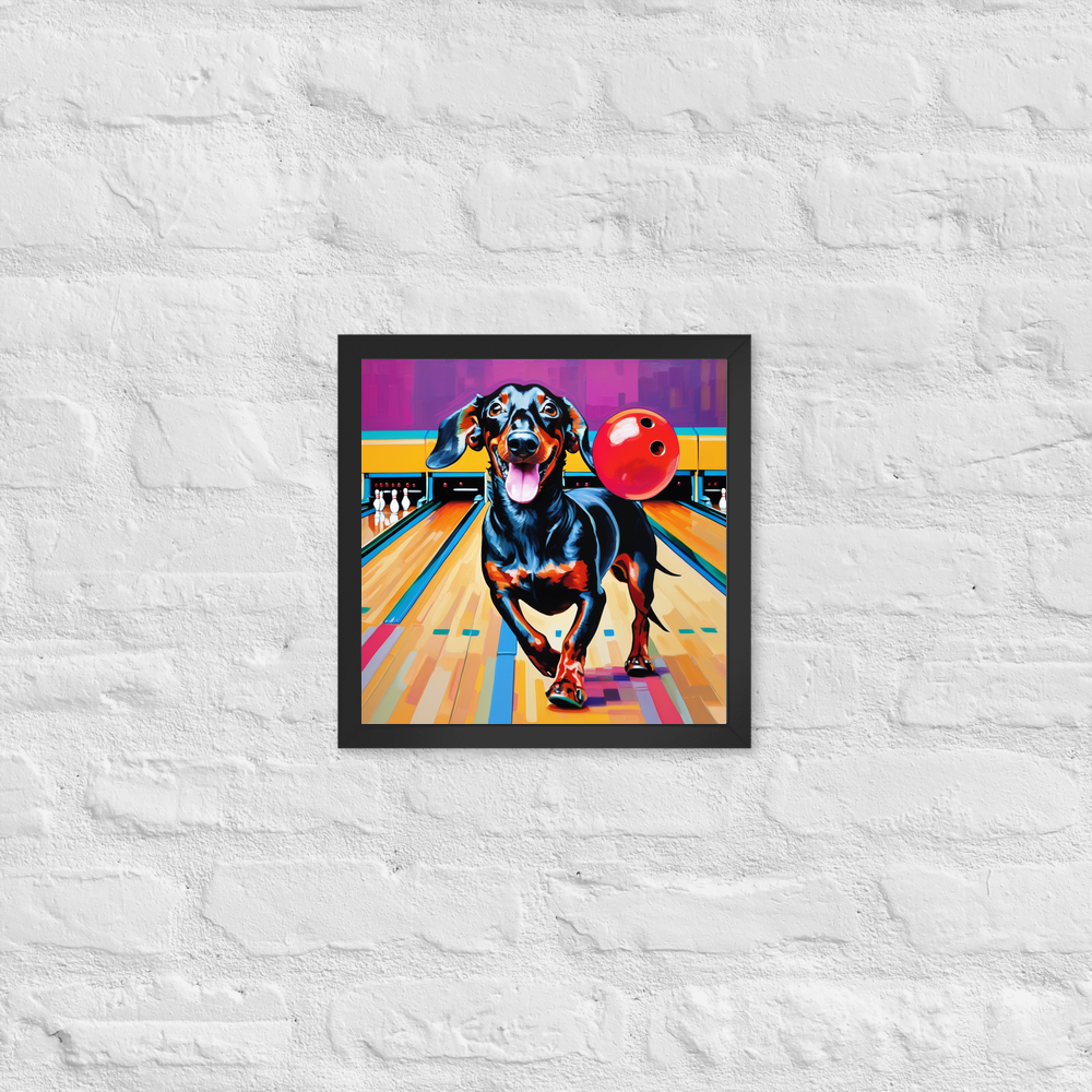 PugMug Custom Black Dachshund Framed Print