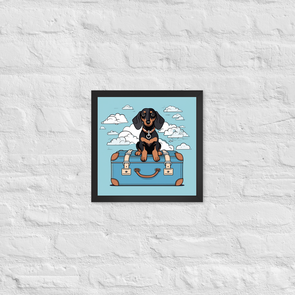 PugMug Custom Black Dachshund Framed Print
