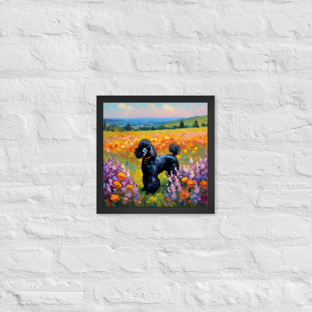 PugMug Custom Black Poodle Framed Print