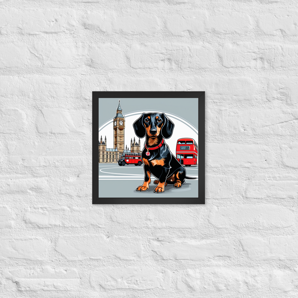 PugMug Custom Black Dachshund Framed Print