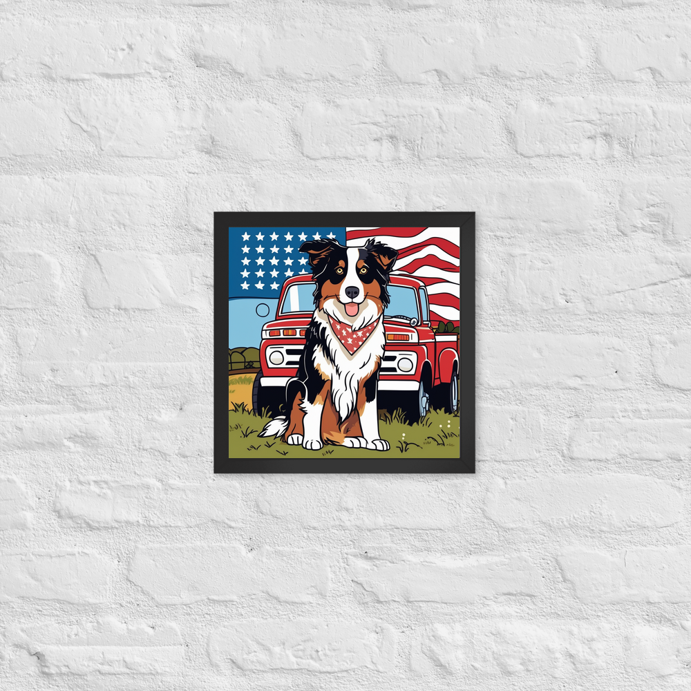 PugMug Custom Australian Shepherd Dog Framed Print