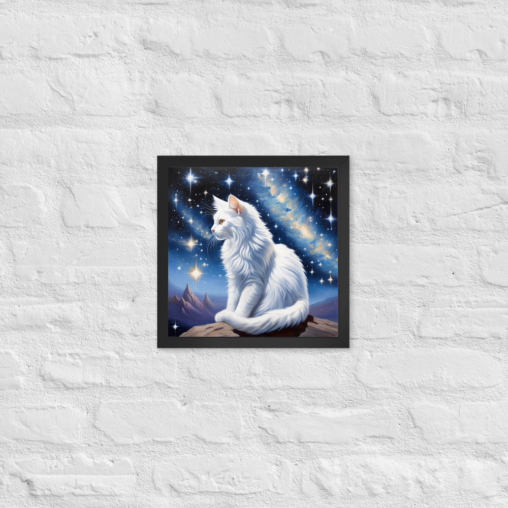 PugMug Custom White Companion Cat Framed Print