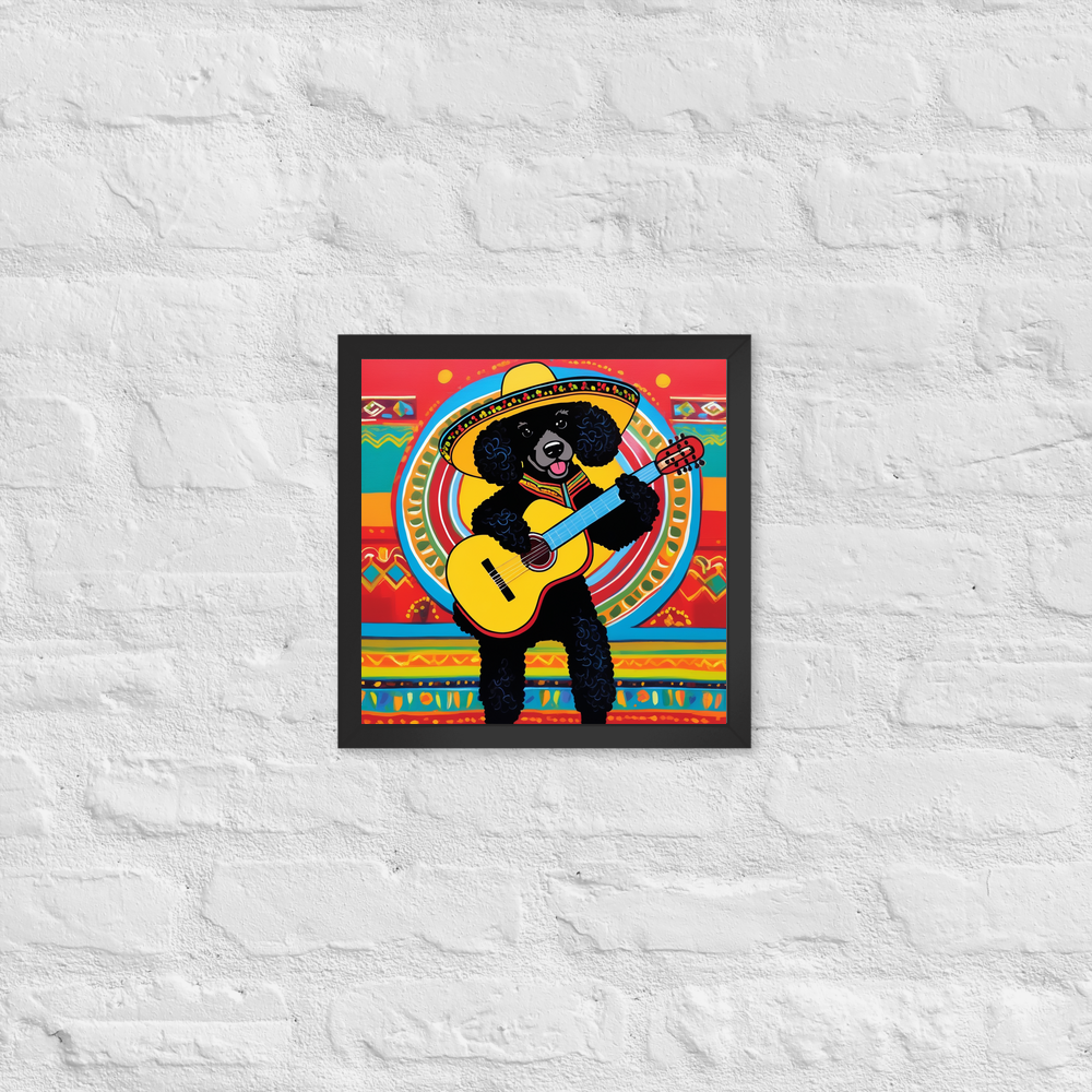 PugMug Custom Black Poodle Framed Print