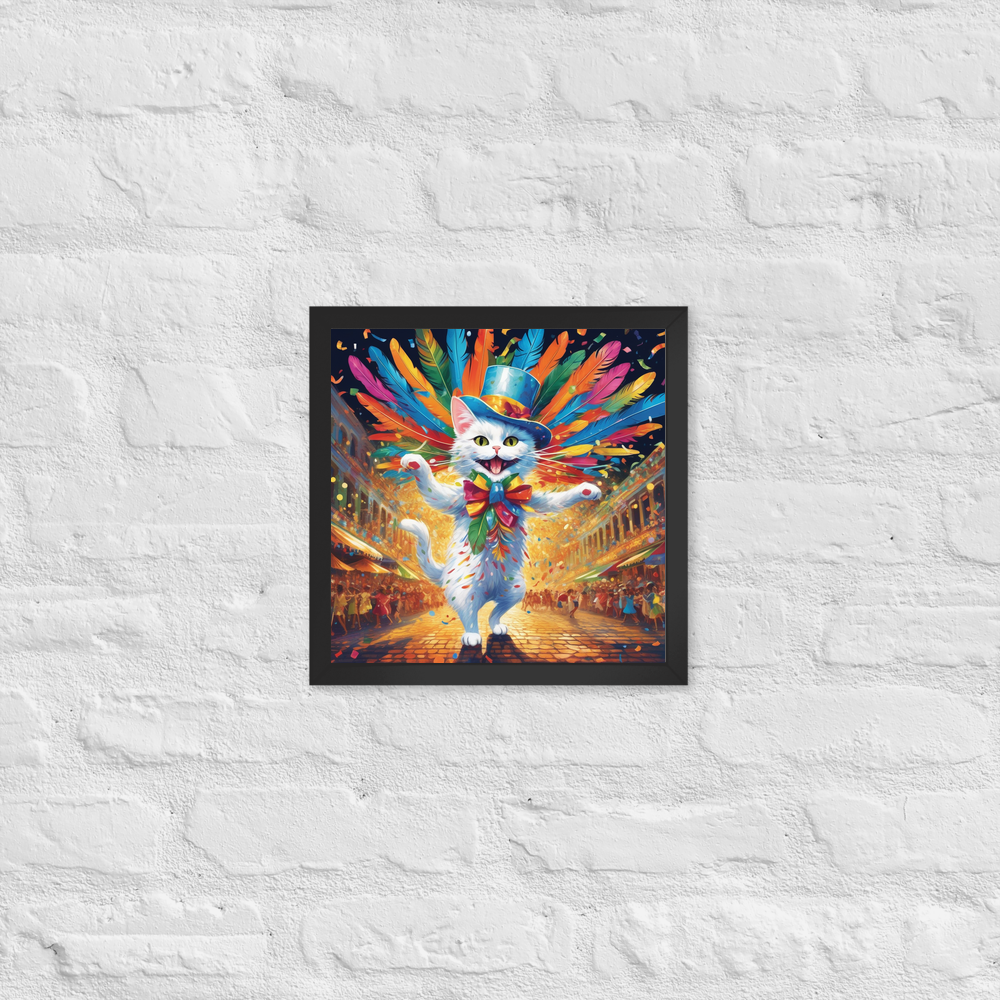 PugMug Custom White Companion Cat Framed Print