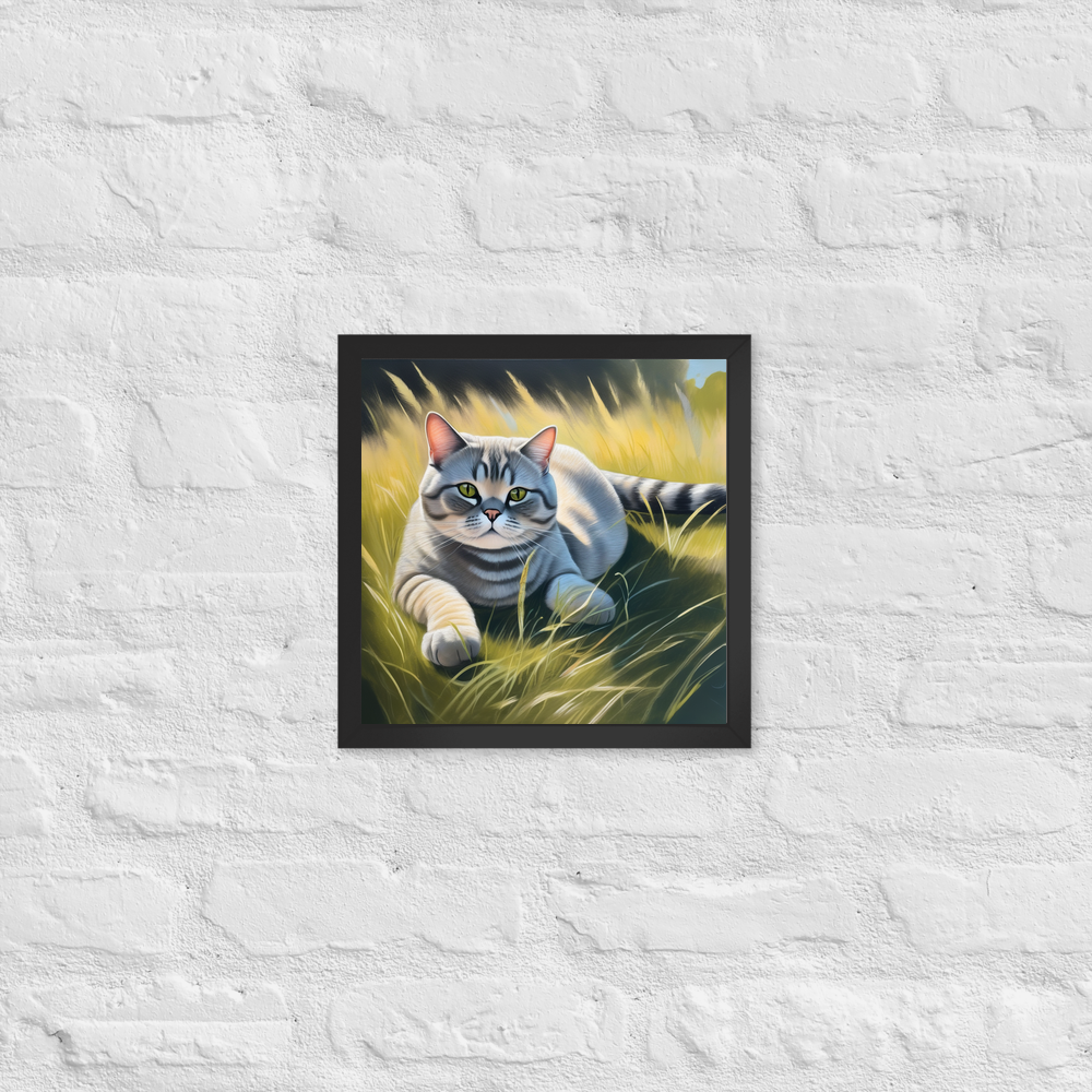 PugMug Custom Tabby British Shorthair Cat Framed Print