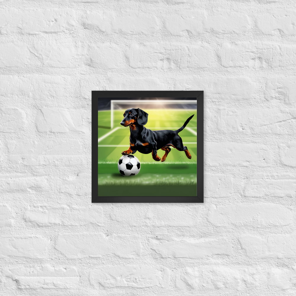 PugMug Custom Black Dachshund Framed Print