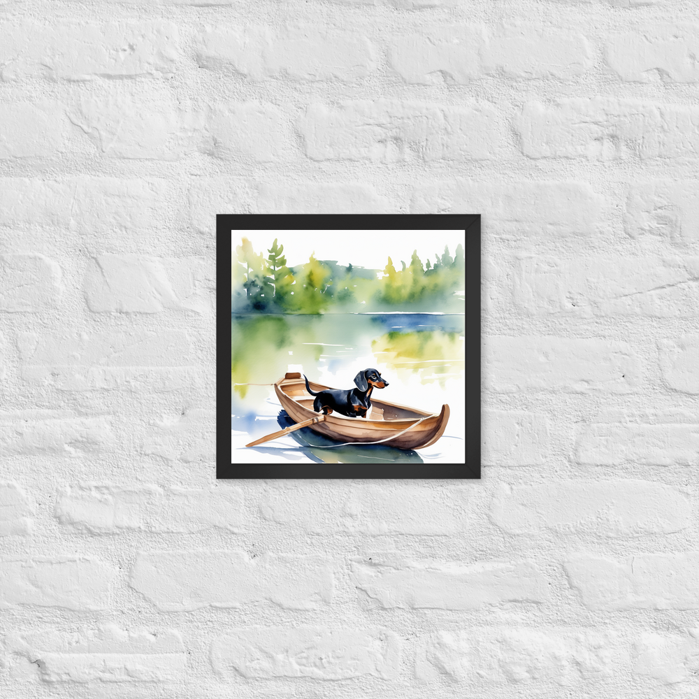 PugMug Custom Black Dachshund Framed Print
