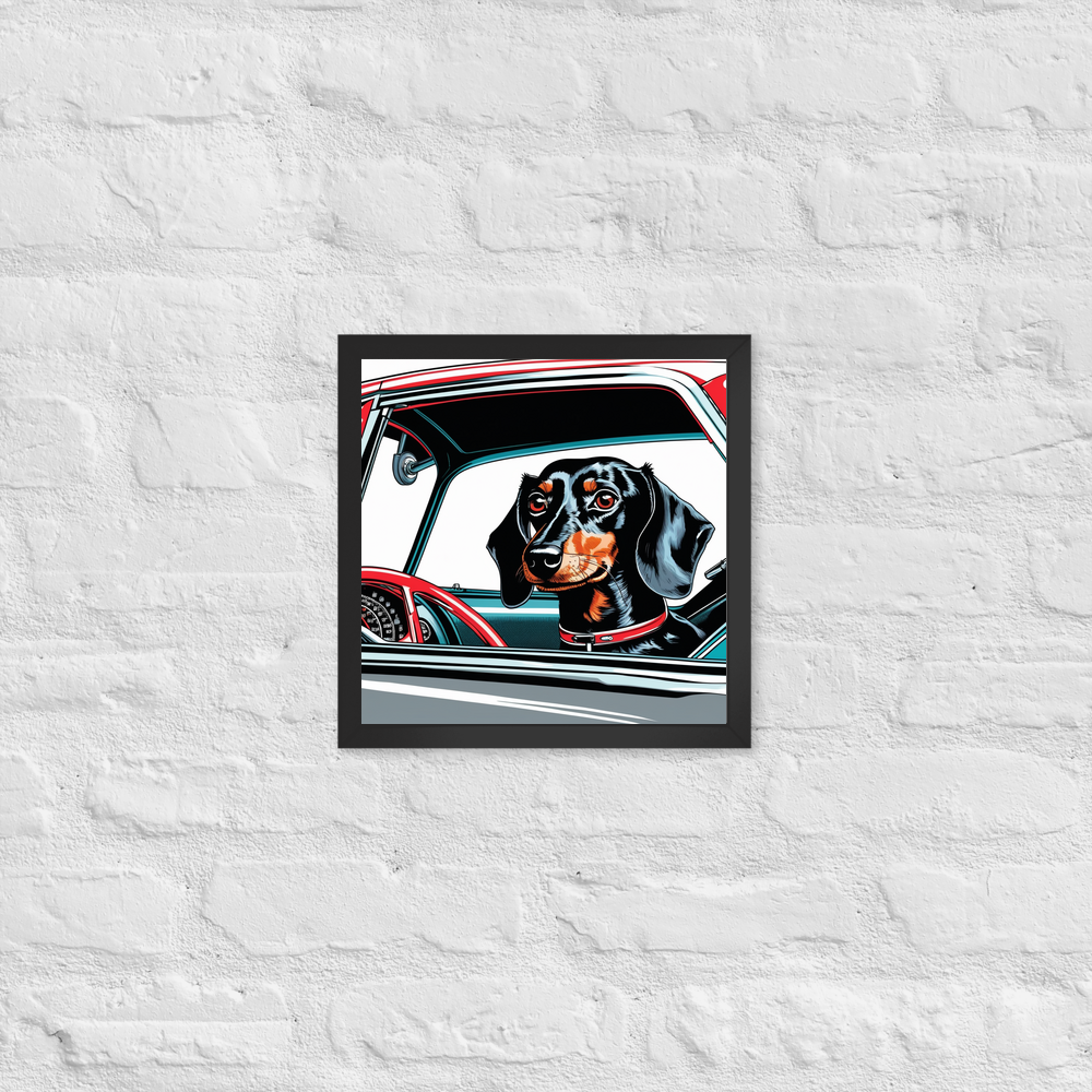 PugMug Custom Black Dachshund Framed Print