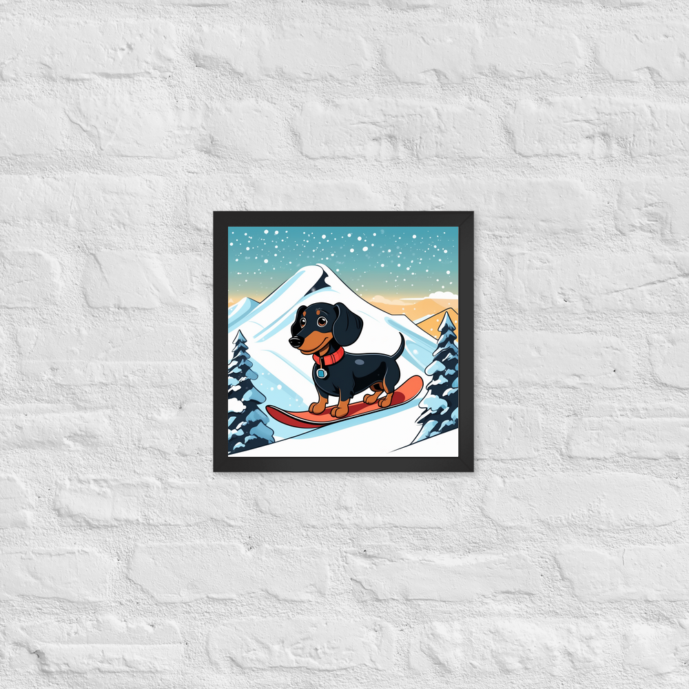 PugMug Custom Black Dachshund Framed Print