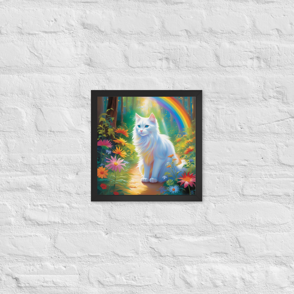 PugMug Custom White Companion Cat Framed Print