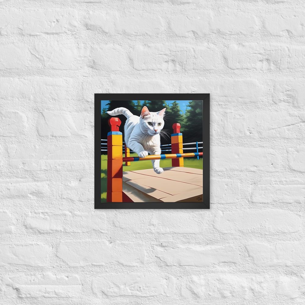 PugMug Custom White Companion Cat Framed Print
