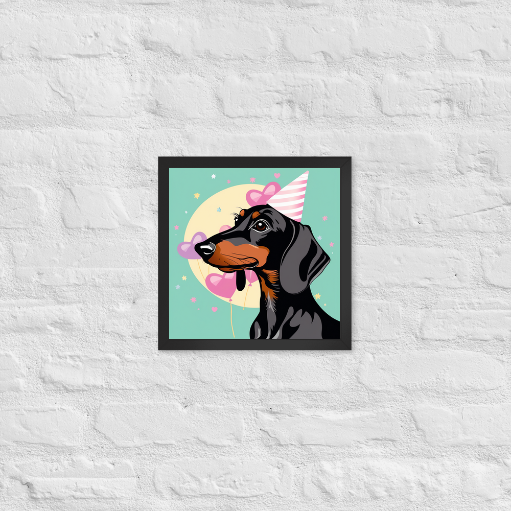 PugMug Custom Black Dachshund Framed Print