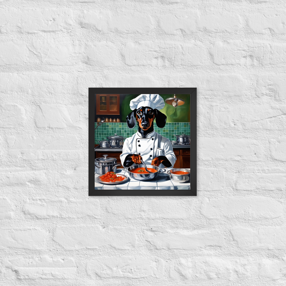 PugMug Custom Black Dachshund Framed Print