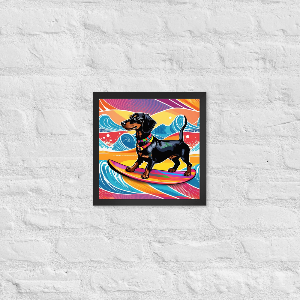 PugMug Custom Black Dachshund Framed Print