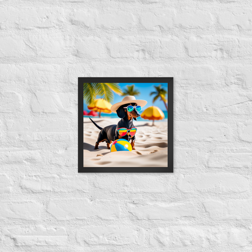 PugMug Custom Black Dachshund Framed Print