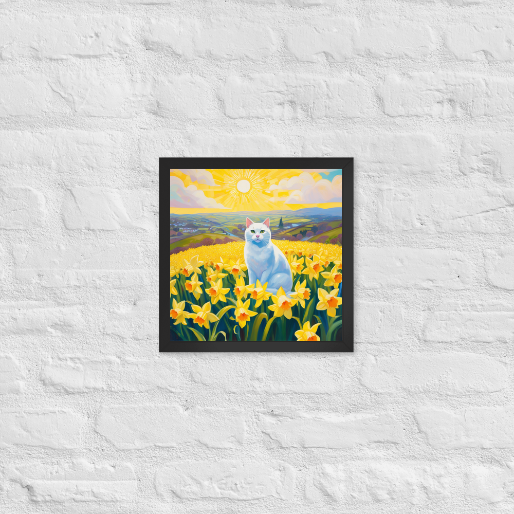 PugMug Custom White Companion Cat Framed Print