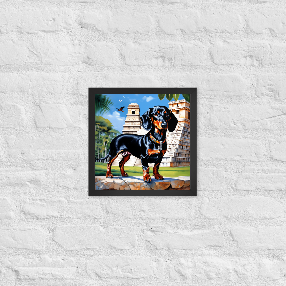 PugMug Custom Black Dachshund Framed Print