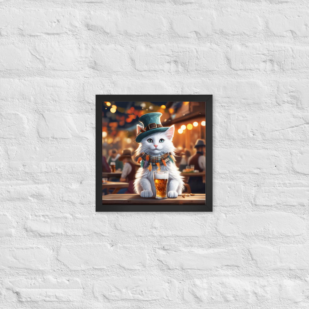 PugMug Custom White Companion Cat Framed Print
