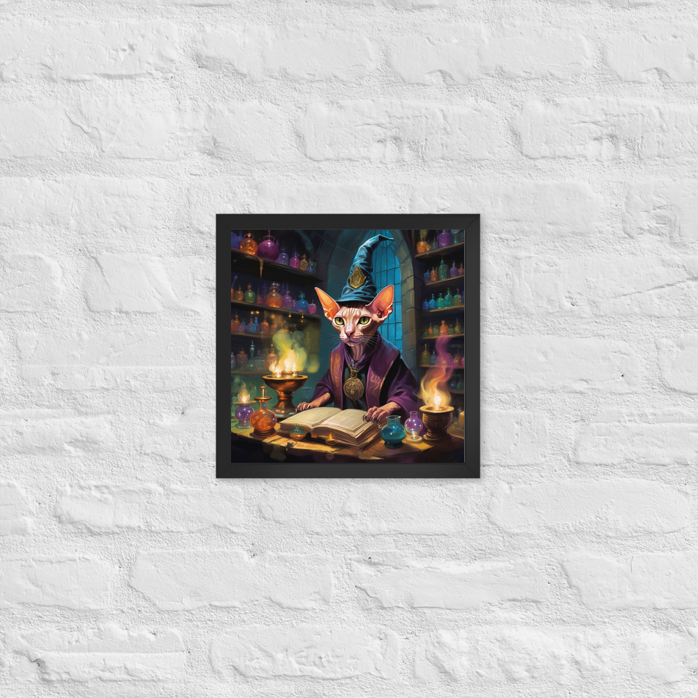 PugMug Custom Tabby Sphynx Cat Framed Print