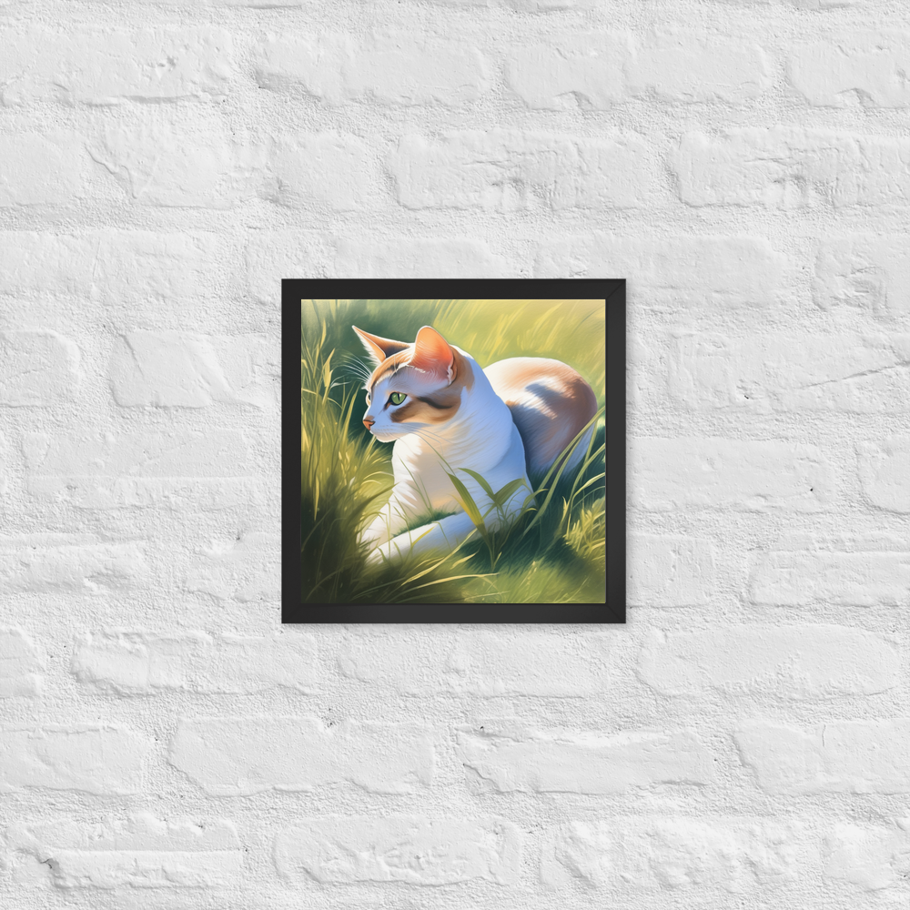 PugMug Custom White Abyssinian Cat Framed Print