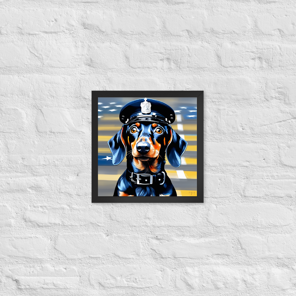 PugMug Custom Black Dachshund Framed Print