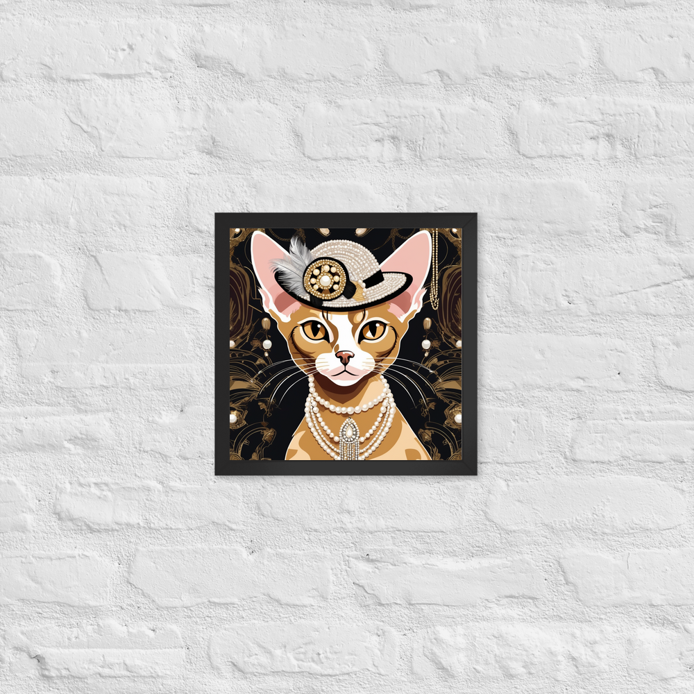 PugMug Custom Tabby Devon Rex Cat Framed Print