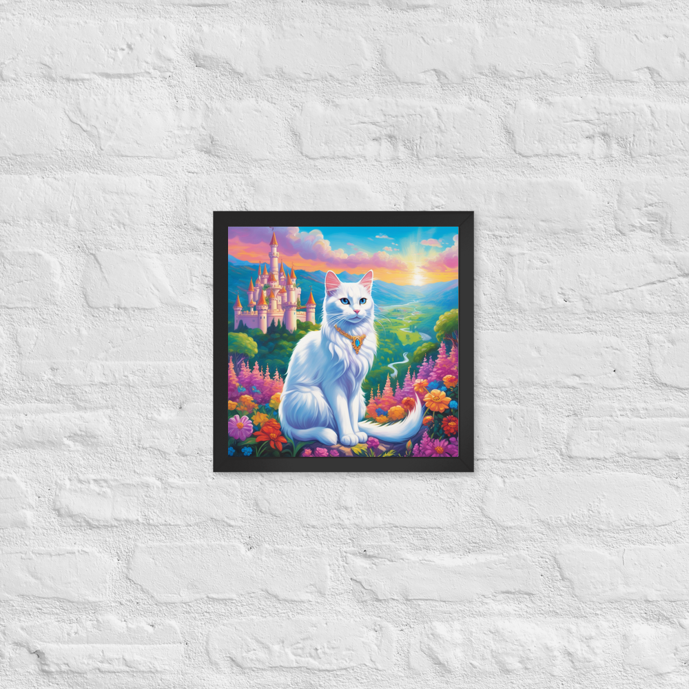 PugMug Custom White Companion Cat Framed Print