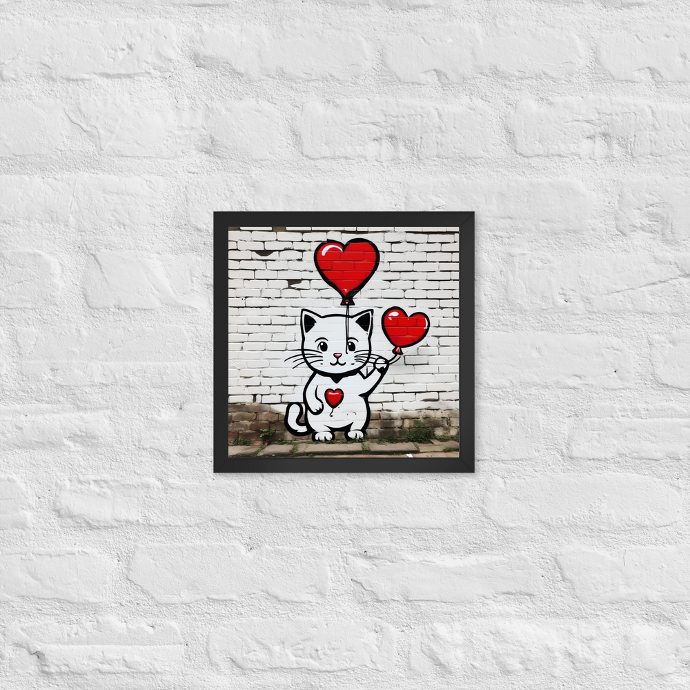 PugMug Custom White Companion Cat Framed Print