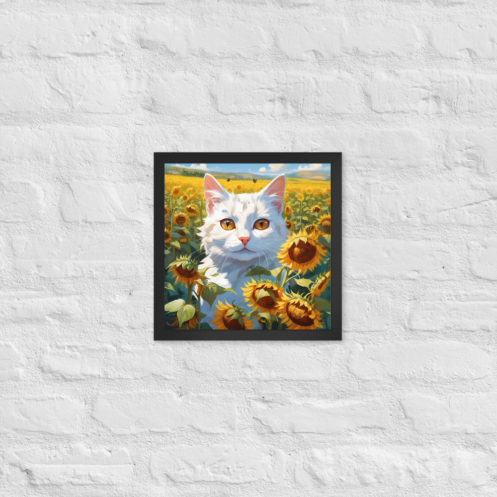 PugMug Custom White Companion Cat Framed Print