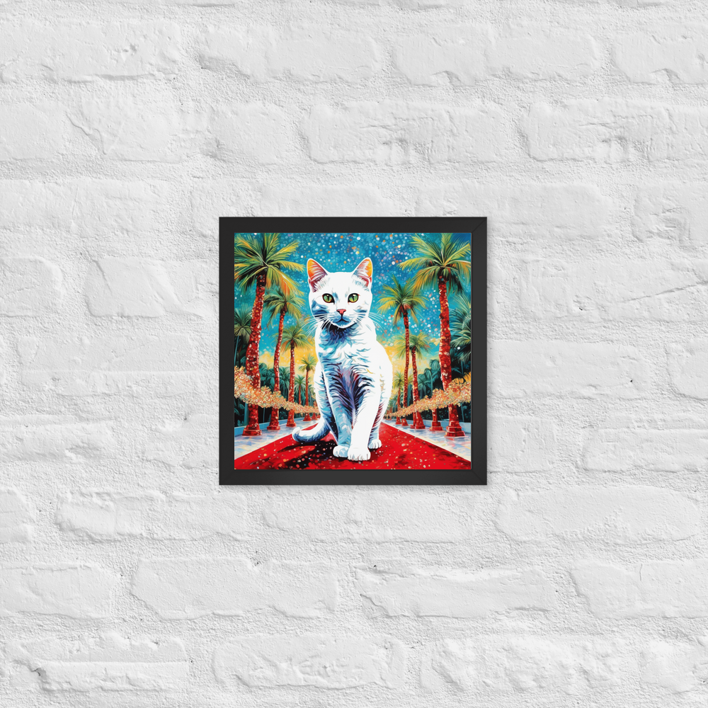 PugMug Custom White Companion Cat Framed Print
