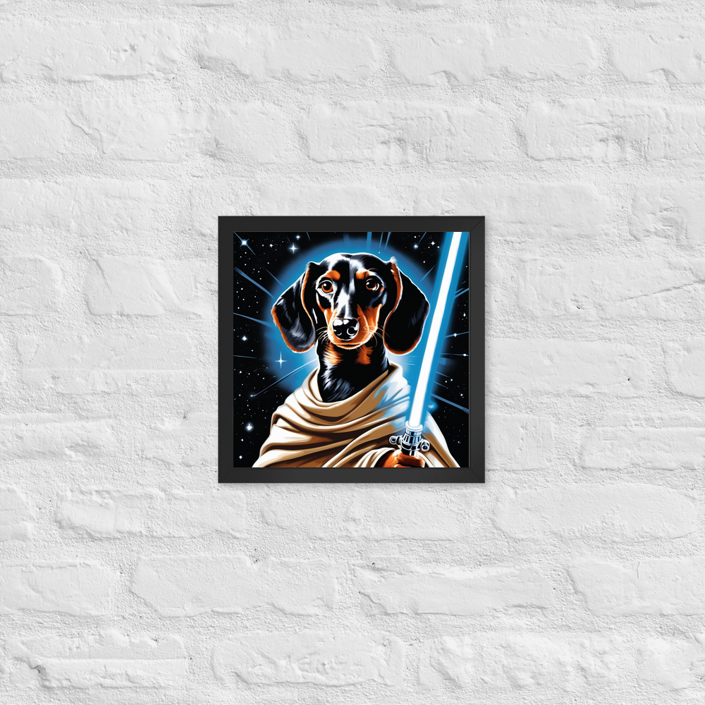 PugMug Custom Black Dachshund Framed Print