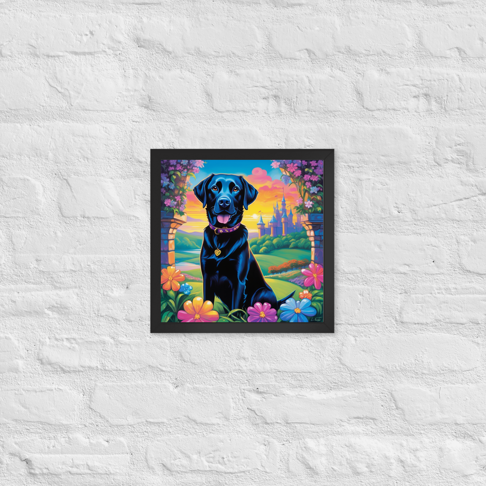 PugMug Custom Black Labrador Retriever Framed Print