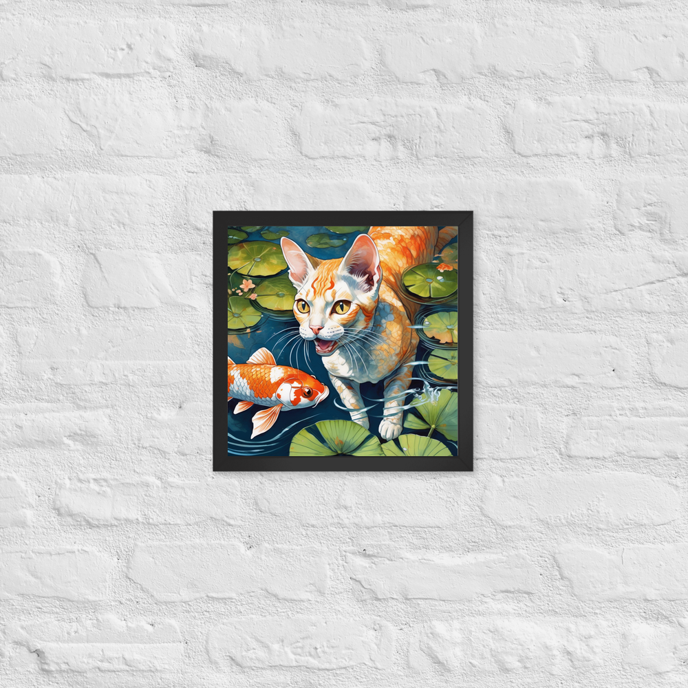 PugMug Custom Tabby Devon Rex Cat Framed Print