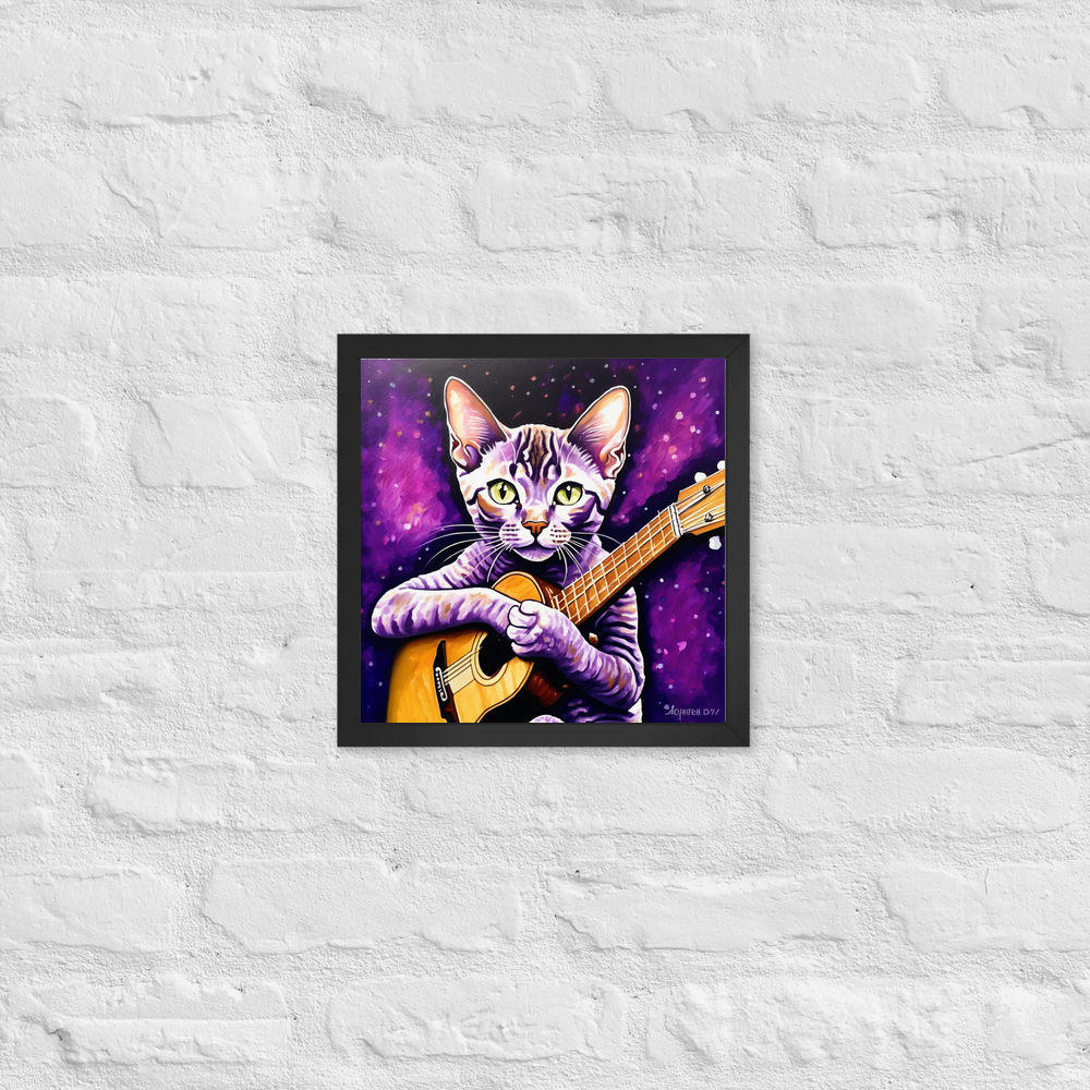 PugMug Custom Tabby Devon Rex Cat Framed Print