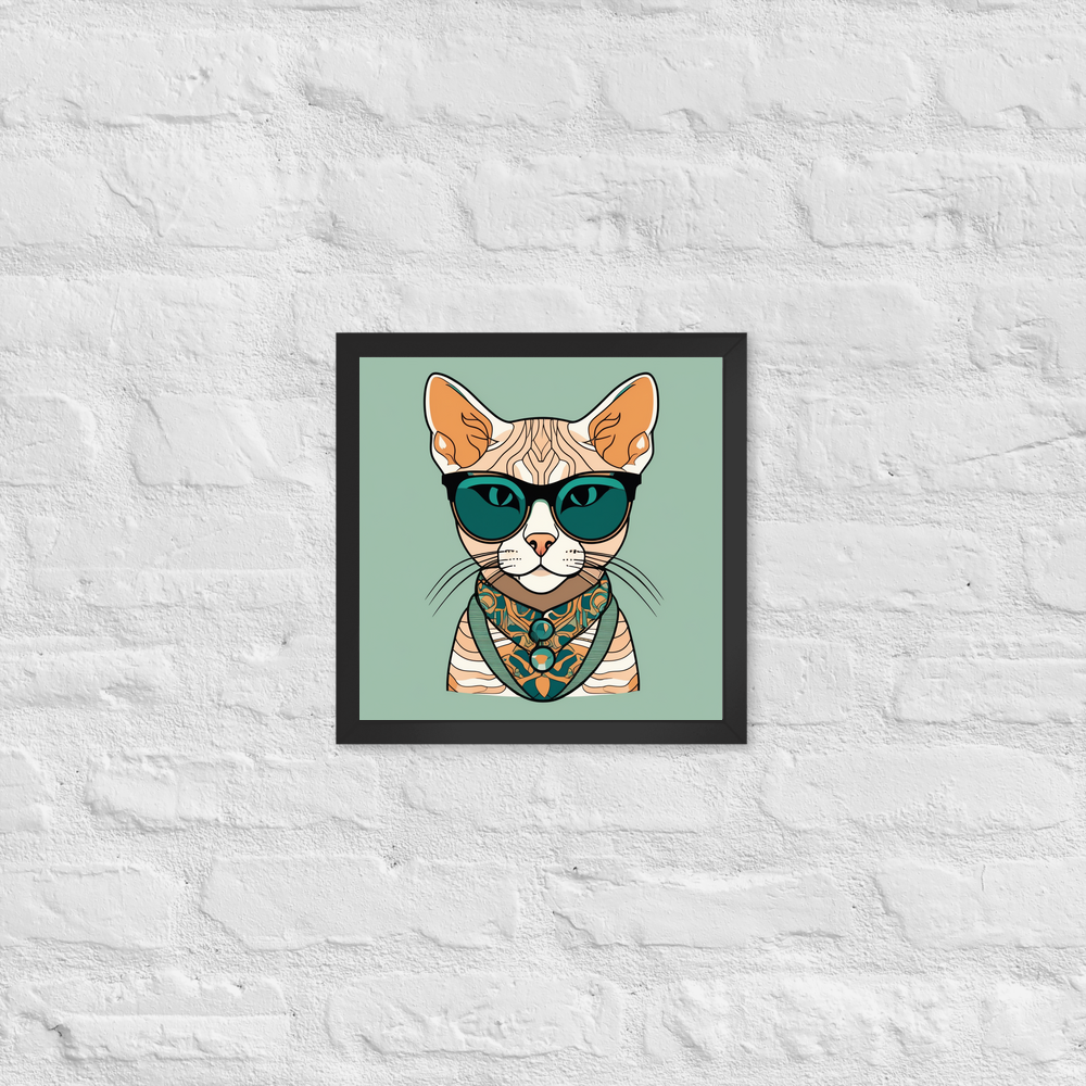 PugMug Custom Tabby Devon Rex Cat Framed Print
