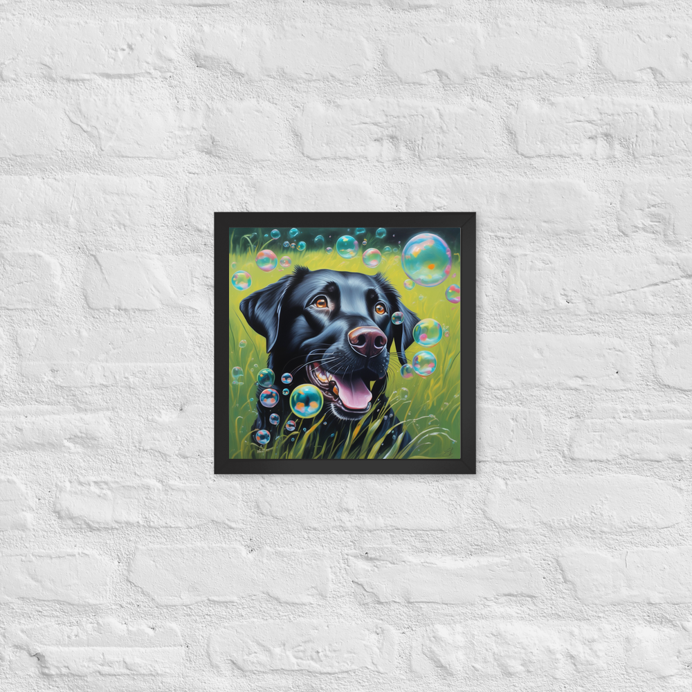 PugMug Custom Black Labrador Retriever Framed Print