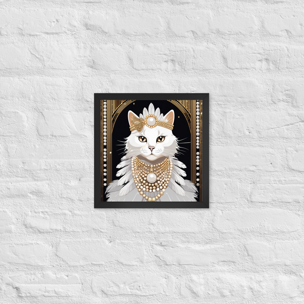 PugMug Custom White Companion Cat Framed Print