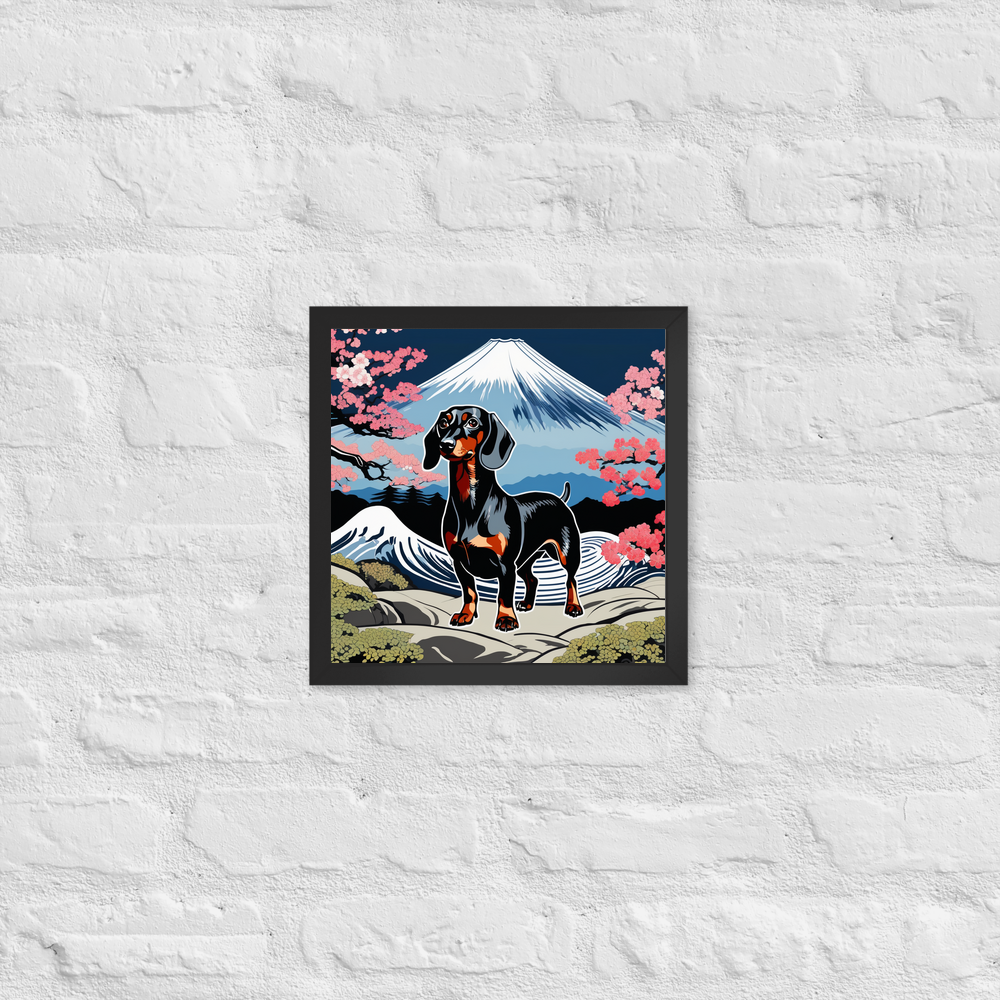 PugMug Custom Black Dachshund Framed Print