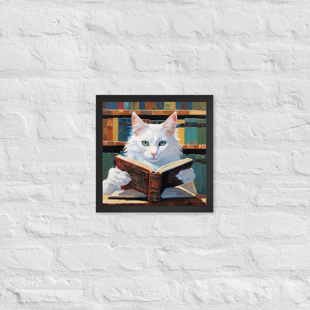PugMug Custom White Companion Cat Framed Print
