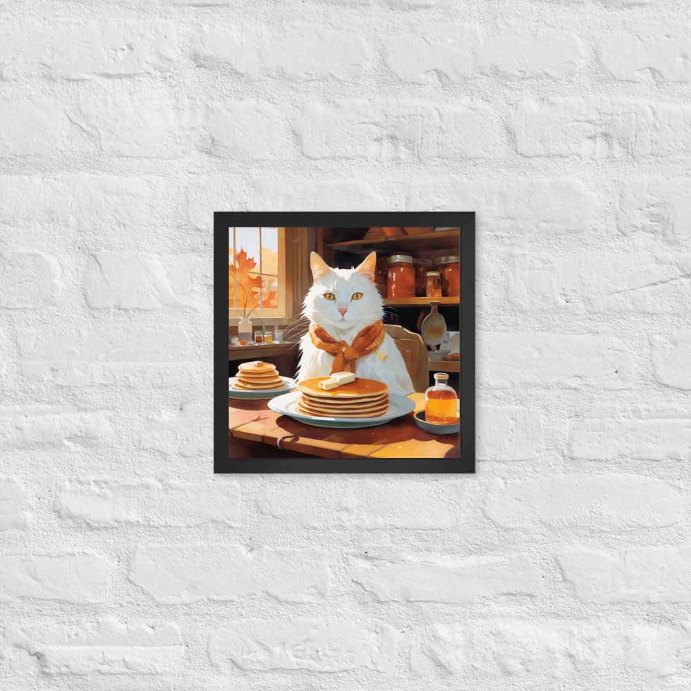PugMug Custom White Companion Cat Framed Print